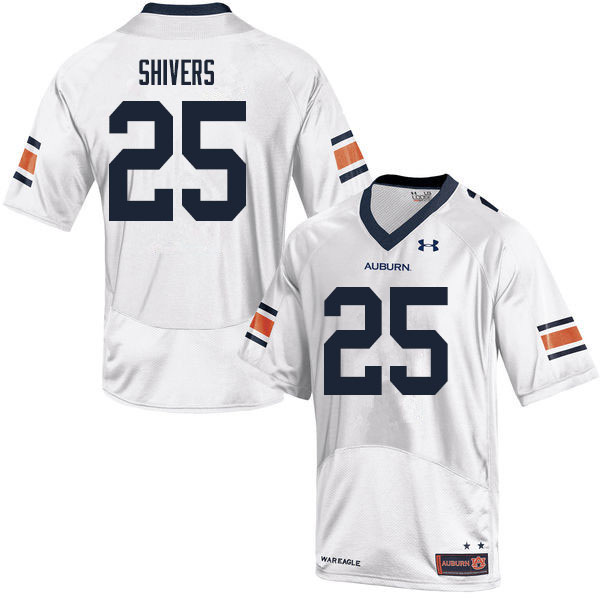 Men #25 Shaun Shivers Auburn Tigers College Football Jerseys Sale-White
